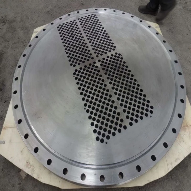 Deep hole tube plate flange